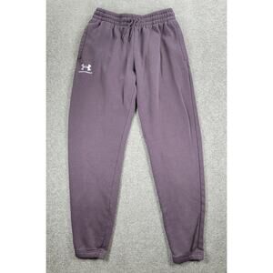 Under Armour Essentials Sweat Pants Mens M Pink Mauve Gym Cozy Fleece Joggers